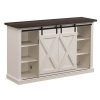 Jaxpety 58" Farmhouse Sliding Barn Door Tv Stands in Rustic Gray (Photo 15 of 15)