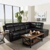 2Pc Connel Modern Chaise Sectional Sofas Black (Photo 2 of 15)
