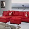 Red Leather Sectionals With Ottoman (Photo 1 of 10)