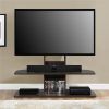 Transdeco Black Glass Tv Stand With Integrated Flat Panel Mount pertaining to 2017 65 Inch Tv Stands With Integrated Mount (Photo 3583 of 7825)