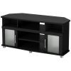 Black Tv Stand With Glass Doors (Photo 14 of 20)