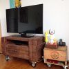 Wooden Tv Stand With Wheels (Photo 3 of 20)