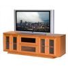 Modern Tv Stands in Oak Wood and Black Accents With Storage Doors (Photo 11 of 15)