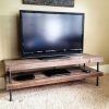 Industrial Style Low Tv Stand With Cast Iron Wheels | Pallet Tv for Best and Newest Cast Iron Tv Stands (Photo 4769 of 7825)