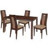 Valencia 5 Piece Round Dining Sets With Uph Seat Side Chairs (Photo 5 of 25)