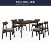 Evellen 5 Piece Solid Wood Dining Sets (Set of 5) (Photo 17 of 25)