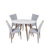 August Grove Liesel Counter 5 Piece Breakfast Nook Solid Wood Dining Set in 5 Piece Breakfast Nook Dining Sets (Photo 7593 of 7825)