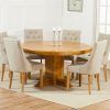 Round Oak Dining Tables and 4 Chairs (Photo 10 of 25)