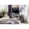 Modern Black Tv Stands on Wheels With Metal Cart (Photo 4 of 15)