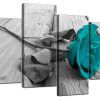 Teal Flower Canvas Wall Art (Photo 13 of 20)