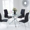 Round Black Glass Dining Tables and 4 Chairs (Photo 17 of 25)