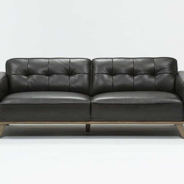 25 Inspirations Caressa Leather Dark Grey Sofa Chairs