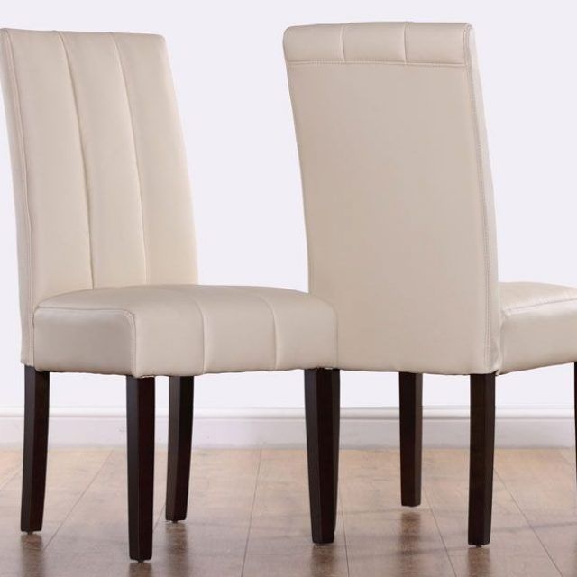 25 Inspirations Ivory Leather Dining Chairs