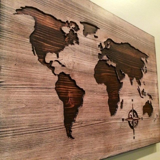 20 Photos World Map Wood Wall Art