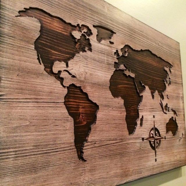  Best 20+ of Wooden World Map Wall Art