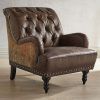 Chocolate Brown Leather Tufted Swivel Chairs (Photo 2 of 25)