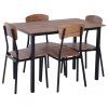 Evellen 5 Piece Solid Wood Dining Sets (Set of 5) (Photo 15 of 25)