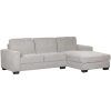 2Pc Crowningshield Contemporary Chaise Sofas Light Gray (Photo 13 of 15)