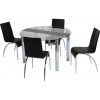 Black Glass Dining Tables and 4 Chairs (Photo 16 of 25)