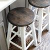 Washed Old Oak & Waxed Black Legs Bar Tables (Photo 3 of 25)