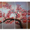 Red Cherry Blossom Wall Art (Photo 1 of 20)