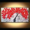 Cherry Blossom Oil Painting Modern Abstract Wall Art (Photo 11 of 20)