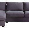 Element Right-Side Chaise Sectional Sofas in Dark Gray Linen and Walnut Legs (Photo 14 of 15)