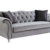 3Pc Polyfiber Sectional Sofas With Nail Head Trim Blue/Gray (Photo 10 of 15)