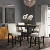 Caira Black 5 Piece Round Dining Sets With Upholstered Side Chairs (Photo 3 of 25)