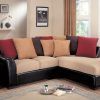 Bonded Leather All in One Sectional Sofas With Ottoman and 2 Pillows Brown (Photo 6 of 15)