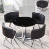 Black Glass Dining Tables and 4 Chairs (Photo 22 of 25)