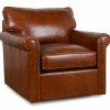 Chocolate Brown Leather Tufted Swivel Chairs (Photo 10 of 25)
