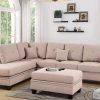 2Pc Polyfiber Sectional Sofas With Nailhead Trims Gray (Photo 14 of 15)