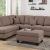 Bonded Leather All in One Sectional Sofas With Ottoman and 2 Pillows Brown (Photo 1 of 15)
