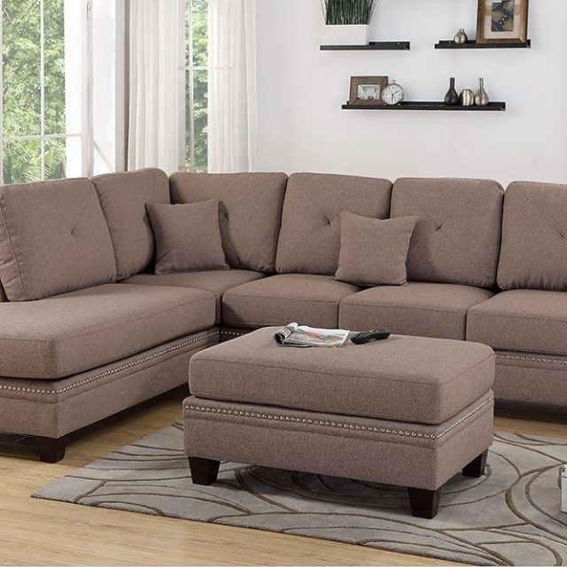 15 Best Bonded Leather All in One Sectional Sofas with Ottoman and 2 Pillows Brown