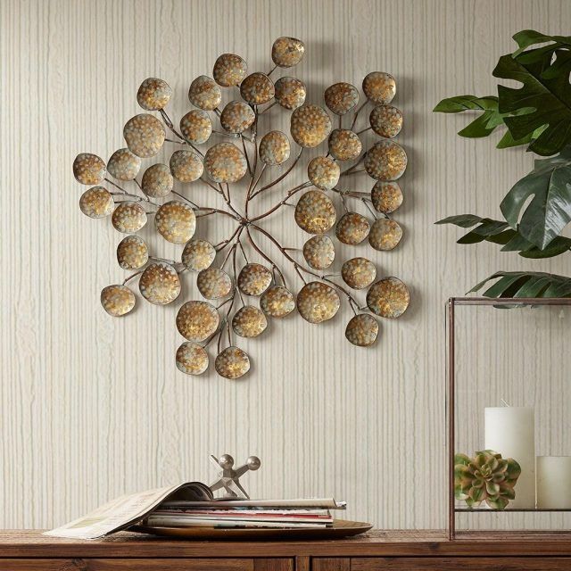15 Collection of Gold and White Metal Wall Art