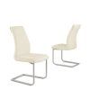 Cream Faux Leather Dining Chairs (Photo 9 of 25)