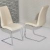 Cream Faux Leather Dining Chairs (Photo 24 of 25)