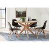 Caira Black 5 Piece Round Dining Sets With Upholstered Side Chairs (Photo 2 of 25)