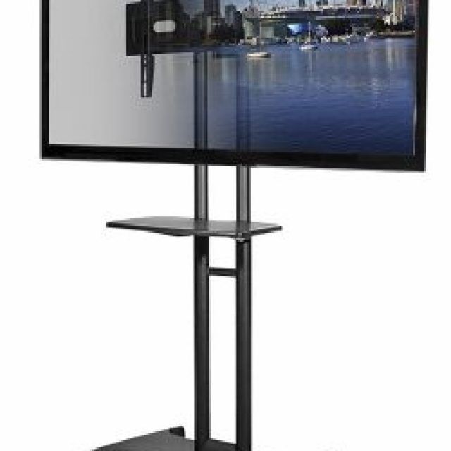 2024 Popular Rolling Tv Cart Mobile Tv Stands with Lockable Wheels