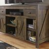Rustic Country Tv Stands in Weathered Pine Finish (Photo 4 of 15)