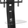 King Upright Cantilever Tv Stand With Bracket Black Glass Shelves for Fashionable Upright Tv Stands (Photo 7417 of 7825)