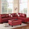 Red Leather Sectionals With Ottoman (Photo 10 of 10)