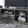 Tv Stands With Table Storage Cabinet in Rustic Gray Wash (Photo 2 of 15)