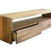 Oak & Brass Stacking Media Console Tables (Photo 1 of 25)