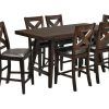 Jaxon Grey 7 Piece Rectangle Extension Dining Sets With Uph Chairs (Photo 18 of 25)