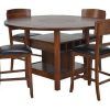 Jaxon Grey 5 Piece Extension Counter Sets With Wood Stools (Photo 24 of 25)