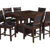 Jaxon Grey 7 Piece Rectangle Extension Dining Sets With Uph Chairs (Photo 15 of 25)