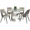 Craftsman 5 Piece Round Dining Sets With Uph Side Chairs (Photo 9 of 25)