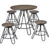 Jaxon 5 Piece Extension Counter Sets With Wood Stools (Photo 19 of 25)